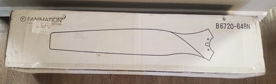 Nib Fanimation Spitfire B6720-64BN Set (3) 64" Ceiling Fan Blades Brushed Nickel - Image 2 of 3