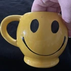 Vintage McCoy Smiley Happy Face Yellow Coffee Cup Mug Ceramic Planter 1970s-7835