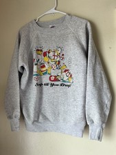 true vintage 80s made in usa crazy ducks crewneck sweater xl