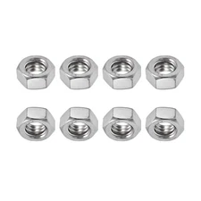 8Pack 1/2"-12 Hex Nuts 304 Stainless Steel Hexagon Nuts - Silver Tone