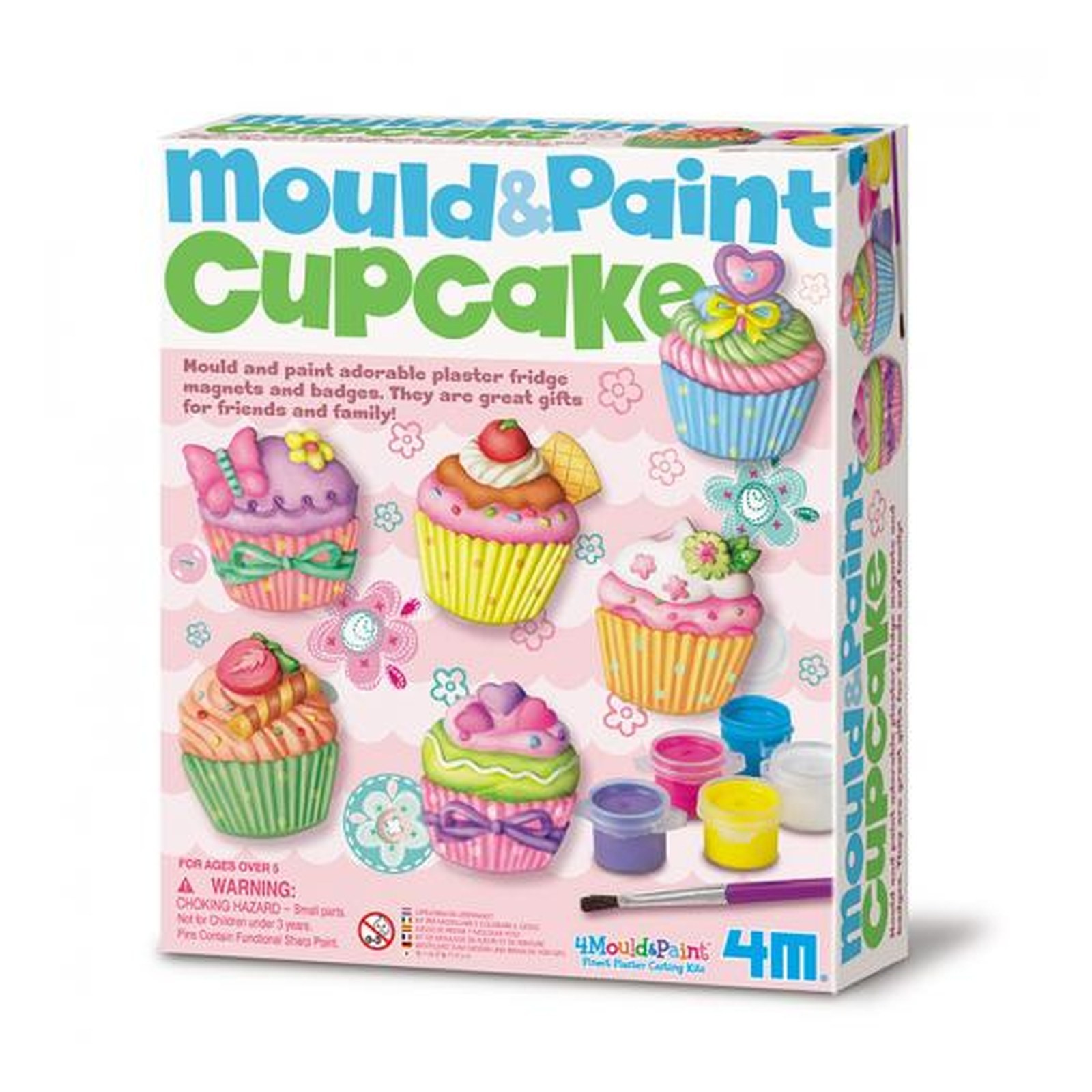 4M 03535 Mould & Paint Fridge Magnet Cupcake Plaster Craft Kit Kids