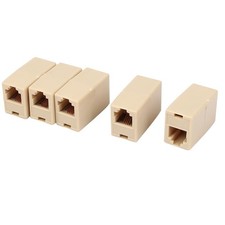 Plastic RJ11 8P4C Female/Female Phone Cable Inline Connector 5x