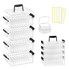 Bead Organizer Box 120 Pcs 4-Tier Large Capacity Stackable Storage Containers