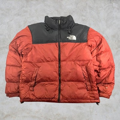 The North Face Daunenjacke Herren L Puffer Jacket Gefüttert Rot Schwarz Retro