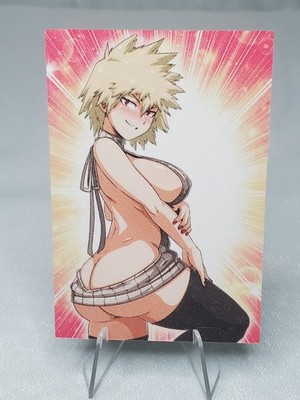 Mitsuki Bakugo Goddess Hero Academia Cheerleader Sexy Textured Art Doujin Card