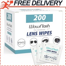 200 Count Lens Wipes for Eyeglasses Eyeglass Lens Cleaning Wipes Premoistened