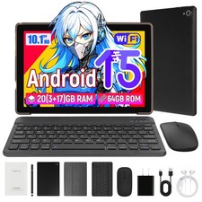 10.1 inch Android 15 Tablet 20GB 64GB 1TB Expandable WiFi 6 Bluetooth New