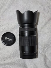 Canon EF 75-300mm f/4-5.6 Zoom Telephoto Lens with caps & Lens hood
