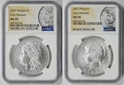 2023 Morgan and Peace Dollar $1 MS 70 NGC Early Releases - 2 Coin Set