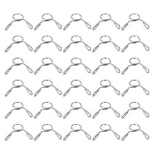 30Pcs 4.5mm ID 5.3mm Clamp Dia Silver Fuel Line Hose Clips Steel Spring Clips
