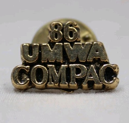 VTG UMWA COMPAC 1986 Lapel Pin 86 United Mine Workers Political Action Tie Tack