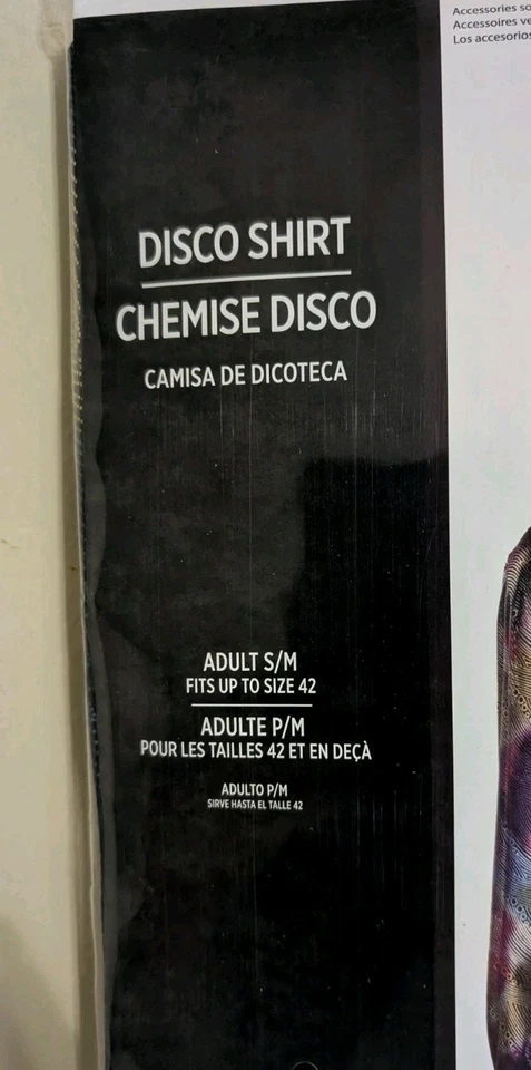 Camisa Disco Para Hombre Adulto S/M Disfraz Años 70 Fiesta Halloween Brillante Metálica Foto 2 de 3