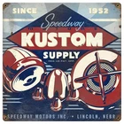 Speedway Kustom Supply Vintage Tin Sign