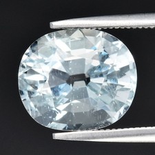 3.47ct ETW Blue Aquamarine Gemstone Cushion Cut