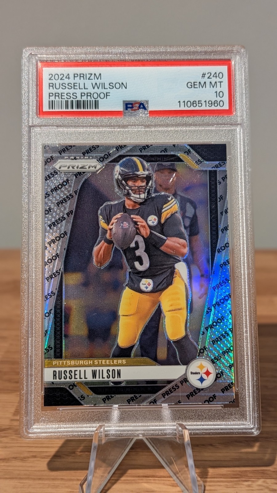 2024 Panini Prizm Russell Wilson Press Proof SSP #240 Pittsburgh Steelers