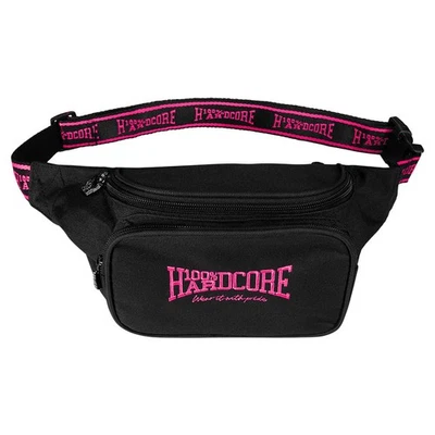 100% HARDCORE Herren Hipbag „Essential“ | Schwarz/Pink | Unisex Bauchtasche