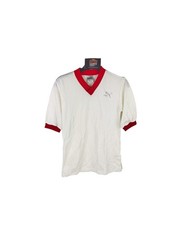 Vintage Football Shirt Puma 1980s (S) Red White Fussball Trikot Soccer Jersey