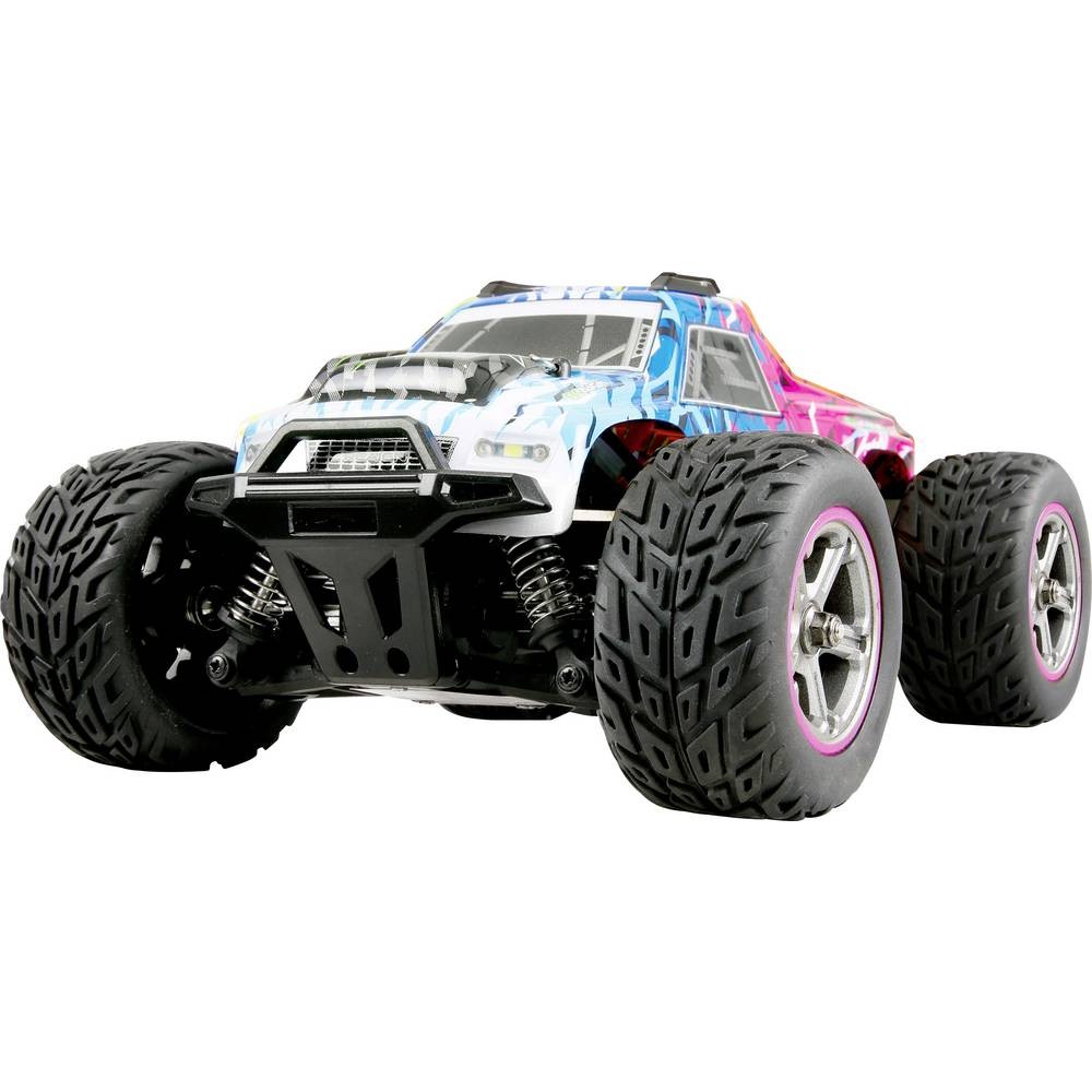 Amewi MAX20 voiture radiocommandée rose et bleue pour les courses de jardin en famille