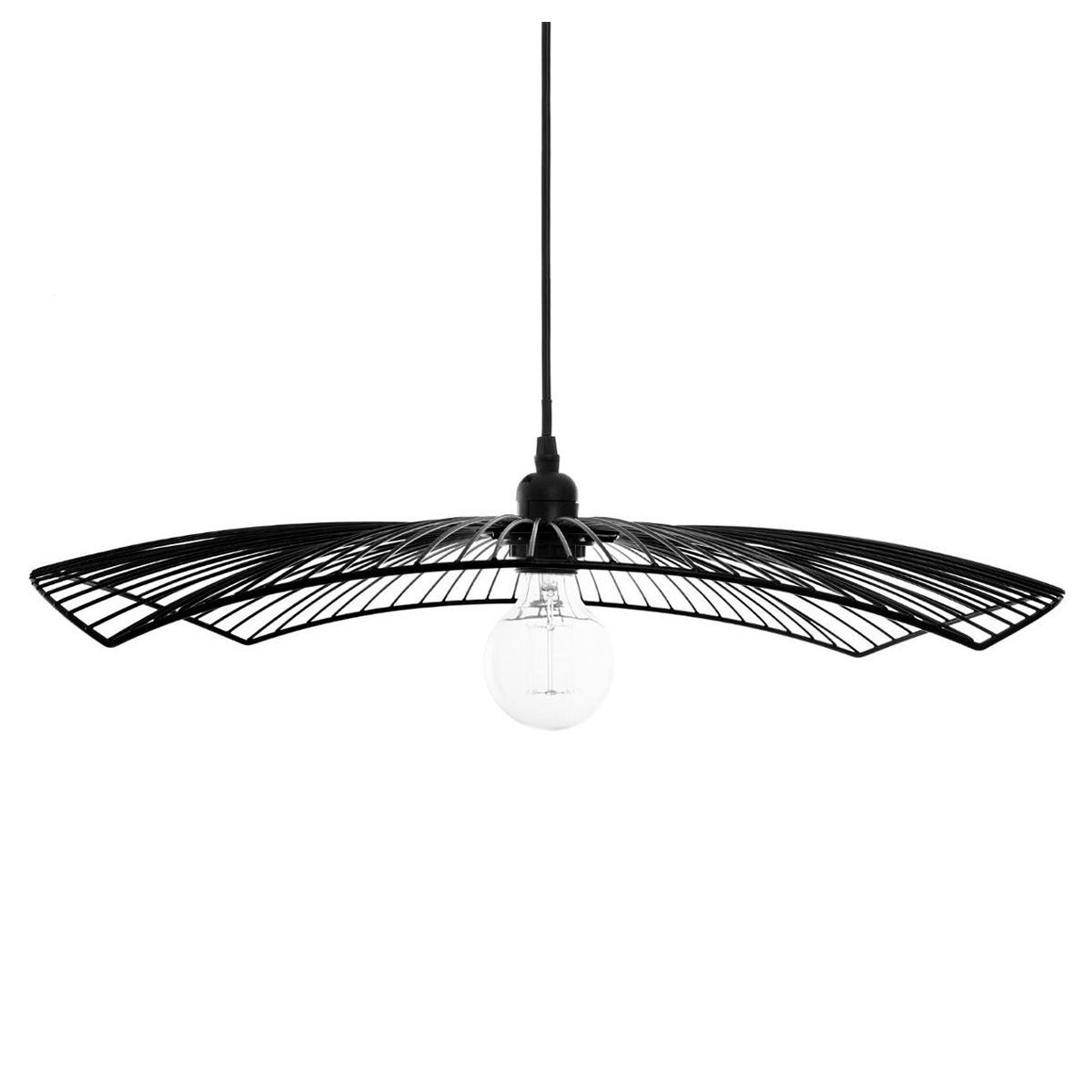 Suspension design Cuzco noire 58cm au-dessus de la table de salle à manger