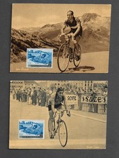 Lotto 2 Cartoline Storiche COPPI e BARTALI - Con Francobollo Ciclismo San Marino
