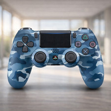 Manette PS4 compatible PC sans fil ergonomique pas chère – Bleu camouflage
