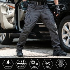 Tactical Men's Work Cargo Pants Waterproof Combat Pants Outdoor Hiking Trousers