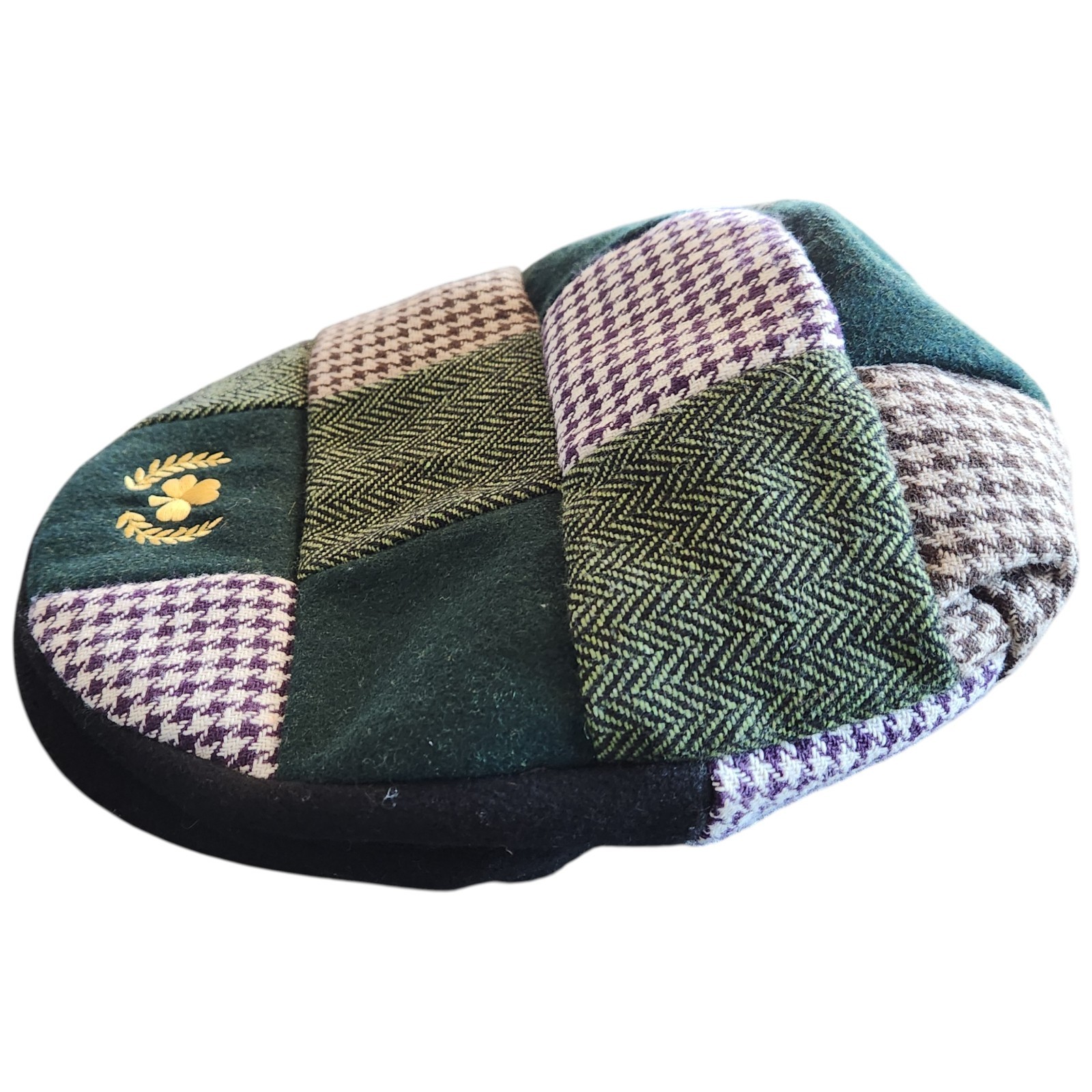 Ireland Green Patchwork Wool Flat Cap Adjustable … - image 3