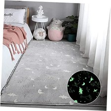 Large Playroom Rug for Kids Glow in The Dark Dino Area Rugs for Boys Girls