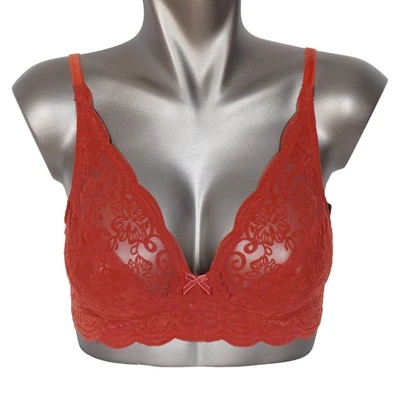 Reggiseno donna Triumph Amourette 300 Rococò N senza ferretto 00NX/NX rosso ruggine pizzo NUOVO