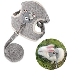 Verstellbares Kaninchen Leine, Hasenleine Kaninchen Zubehoer Katzen Geschirr Set