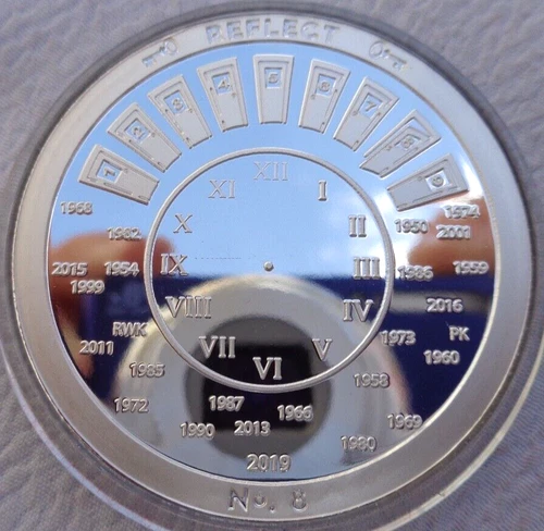 1 oz. REFLECT #8 Through That Door Series art rounds .999 fine silver