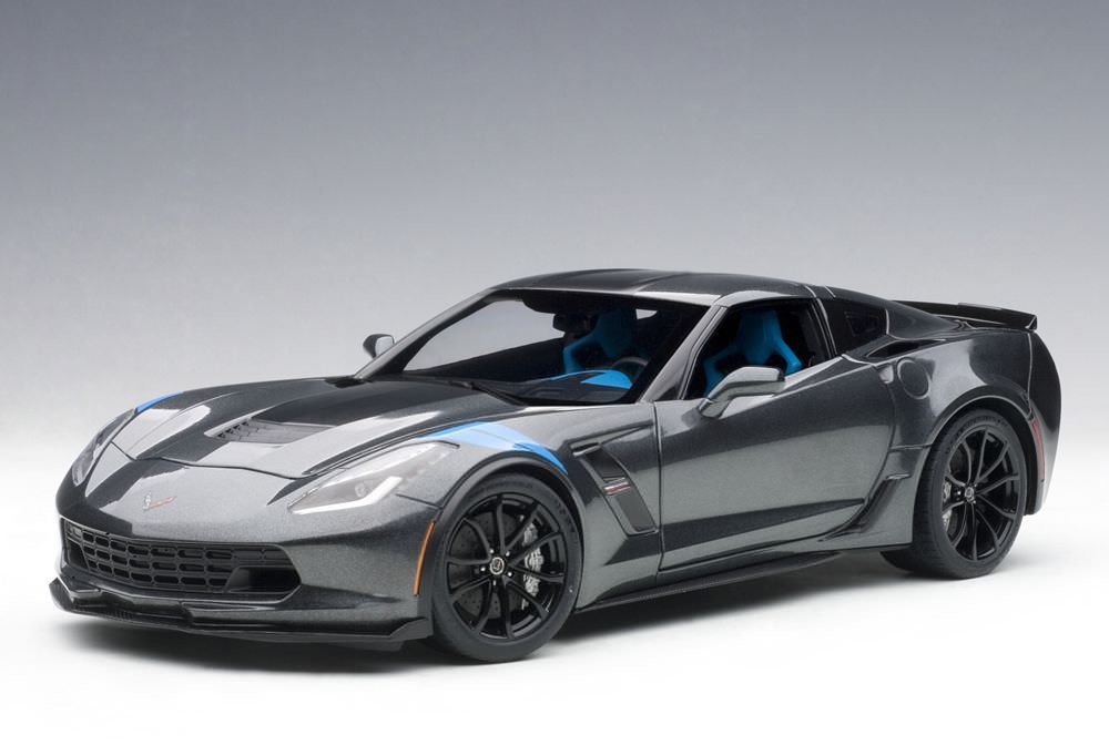 GMC トレーラー 　コルベット　グランドスポートロゴCAB1/64 ERTL 2017 Chevrolet Corvette C7 Grand Sport Grey 1/18 Model Car