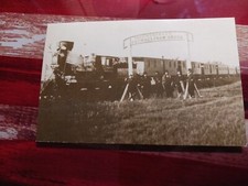 a Vintage Postcard Old Railroad Photo Union Pacific Train at 100th Meridian