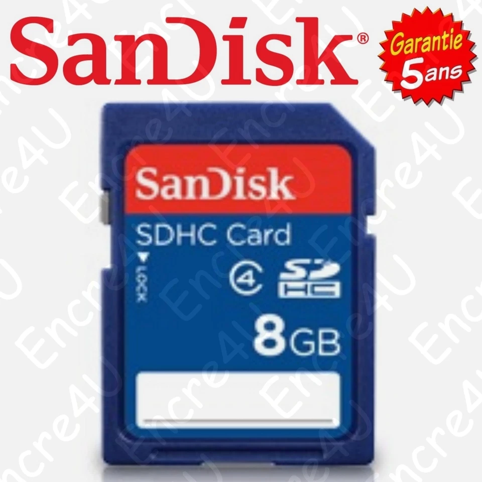 Carte Mémoire SANDISK 8 Gb Go SDHC - Dispo aussi 16 32 ou 64 Giga et Accessoires - Photo 1/1