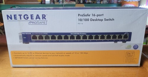 NEW NETGEAR ProSAFE 16 Port 10/100 Desktop Switch Fast Ethernet Switch FS116