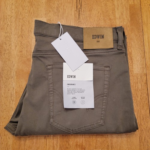 Edwin Jeans Mens 38x32 Maddox Forest Army Green Flex Denim Slim Fit NEW $168 - Picture 4 of 22