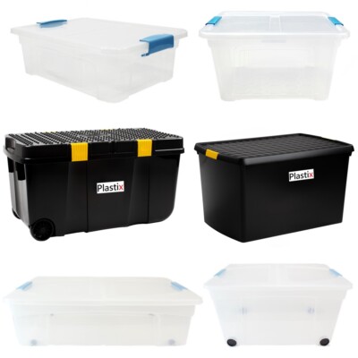 Plastic Storage Box Clear Boxes With Lids Clip Locking Large Home Office Plastic Storage Box Clear Boxes With, Lockable Storage Boxes Uk