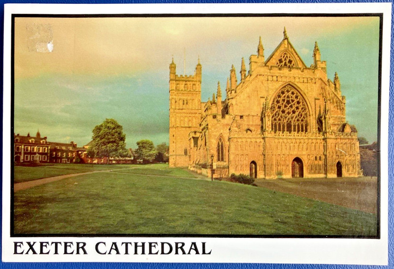 Postcard: Exeter Cathedral west front, Exeter, England, unposted