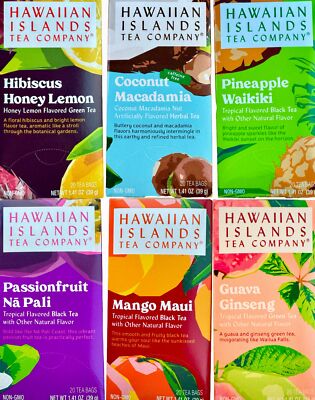 Hawaiian Islands Tea Company Tropical Tea Assortment, 20 Count, Net Wt. 1.27 Oun
