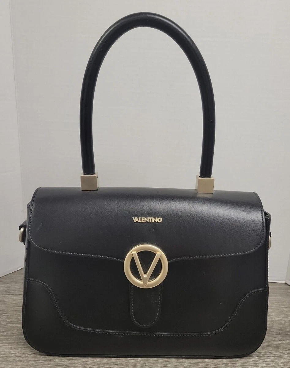 Valentino V Leather Satchel Handbag Purse Black Gaelle by Mario Valentino