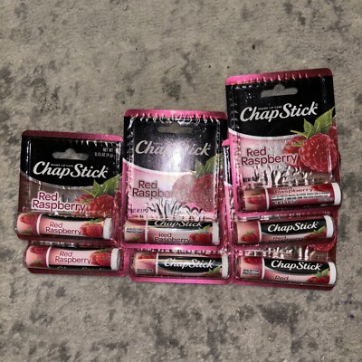 Lot of 7 Limited Edition RED RASPBERRY CHAPSTICK Lip Balm .15 Oz  ~ Hard-to-Find