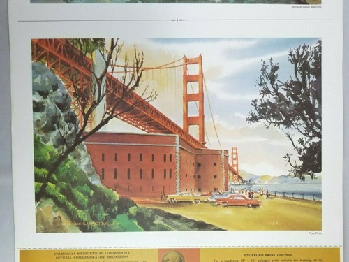 Standard Oil of CA Bicentennial Print Series 1969 / Ft. Point San Francisco - Picture 3 of 8