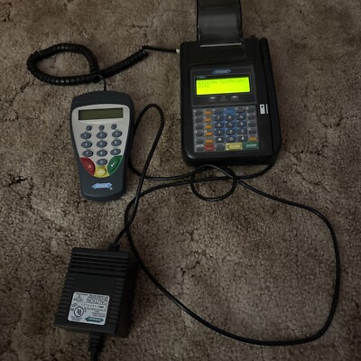 Hypercom T7Plus Debit Credit Card Machine Terminal + 4 rolls
