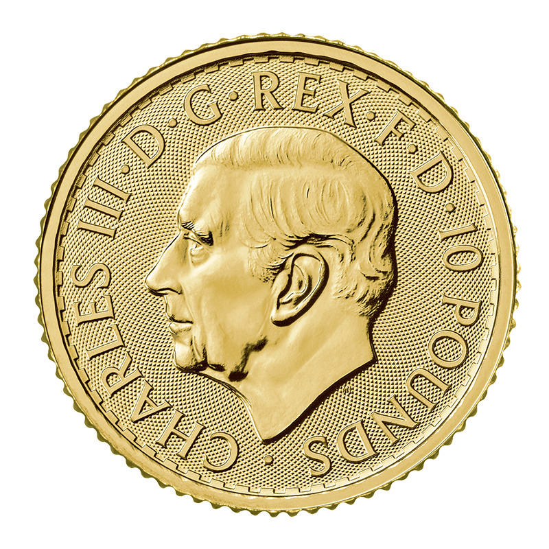 2023 UK GREAT BRITIAN £10 KING CHARLES III 1/10oz .9999 Pure 24k GOLD Coin