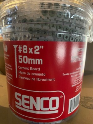 Senco 08T200W DuraSpin #8 x 2-inch, Cement Board Collated Screw, 1,000 Ct.