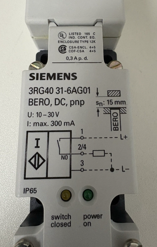 Siemens Proximity Switch 3RG4031-6AG01 Bero 10-30V DC 300mA New!! - Picture 2 of 4
