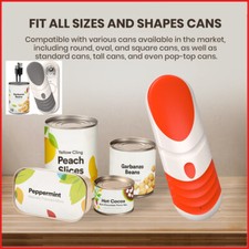 Electric Can Opener One Touch Easy Open Cut Stainless Steel Smooth Edge Seniors