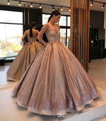 rose gold dress for quinceanera