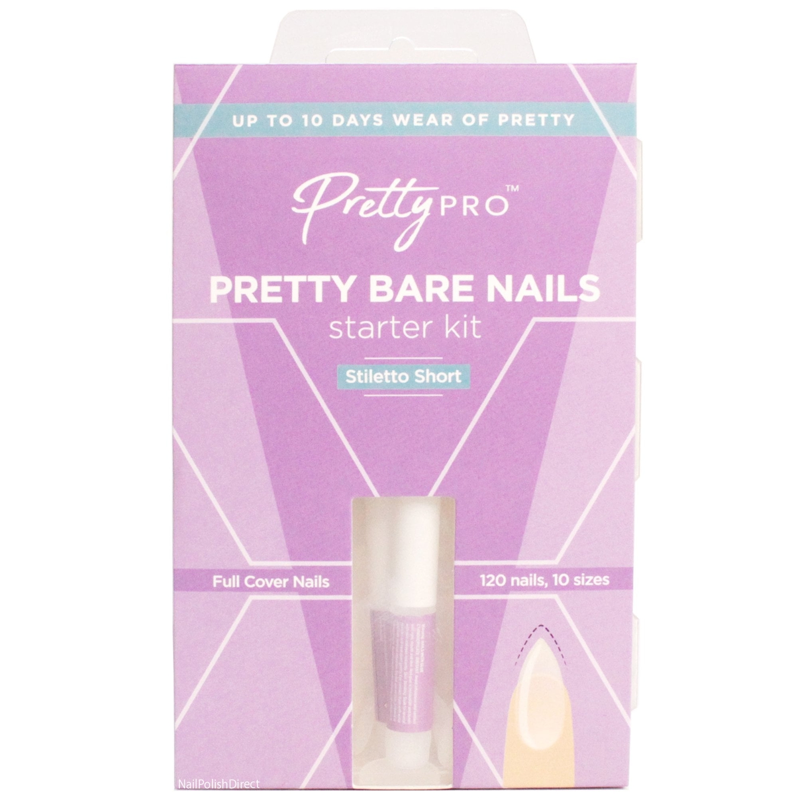 Pretty Pro Pretty Bare Nails Starter Kit - Stiletto Short (120pcs, 12 sizes)
