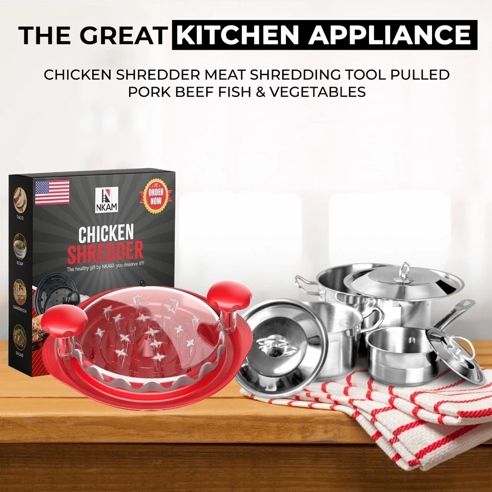 Actualización Trituradora de Pollo, Herramienta Picadora de Carne con Asas Antideslizante Foto 3 de 4